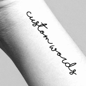 Custom Words Temporary Tattoo / custom handwriting tattoo
