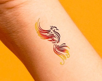 Fire Phoenix Temporary Tattoo