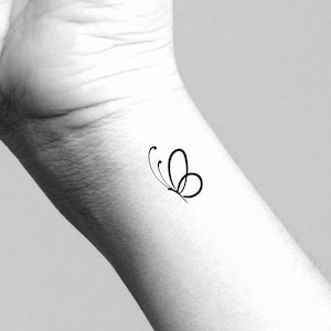 Minimalist Butterfly Temporary Tattoo / tiny butterfly tattoo