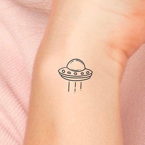 Alien Space Ship UFO Temporary Tattoo