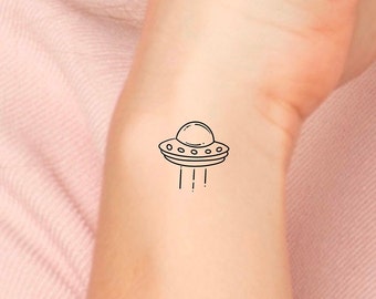 Alien Space Ship UFO Temporary Tattoo - Etsy