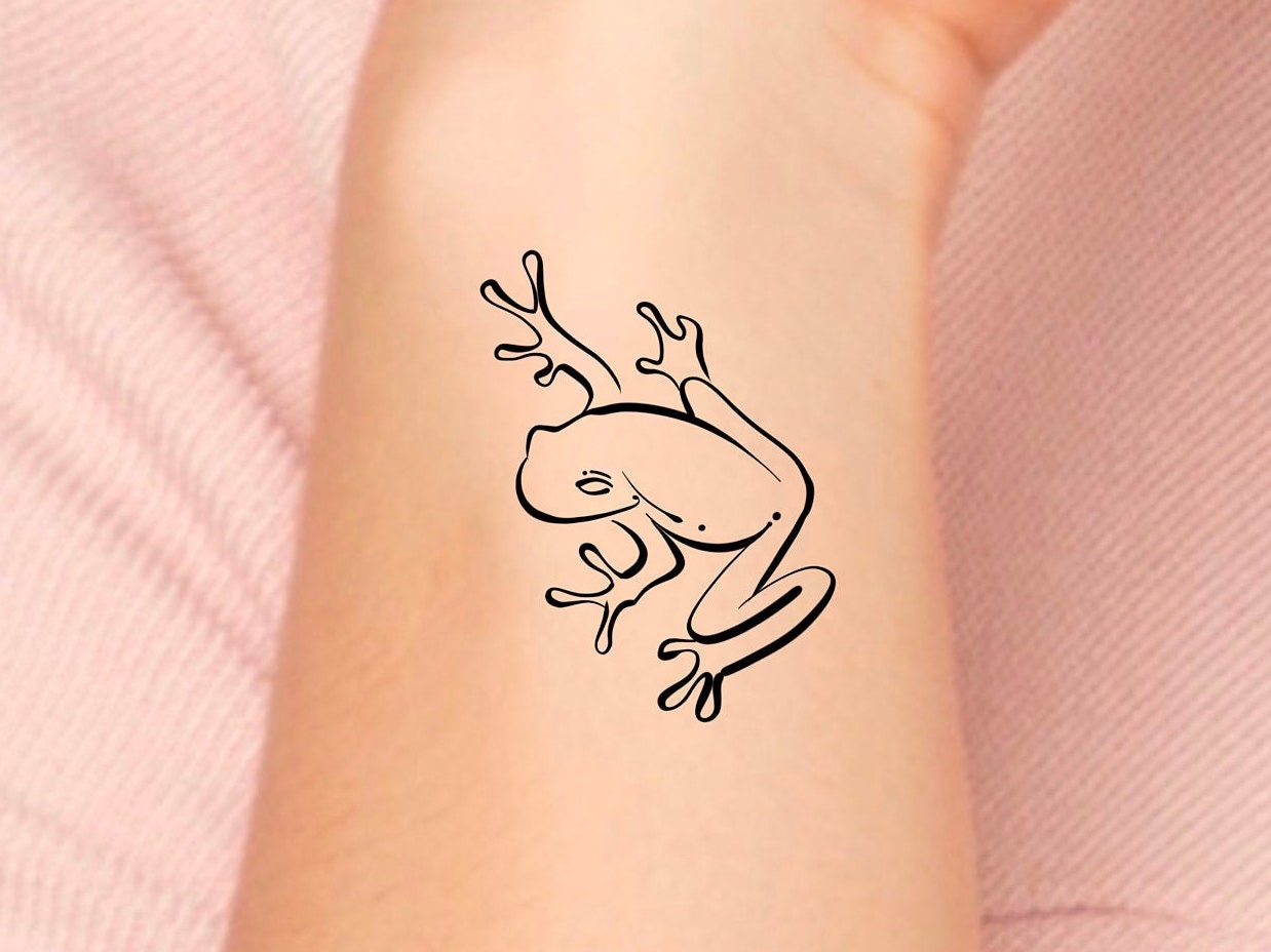 Waterproof Temporary Tattoo Sticker Shake Hands Love Cat Frog