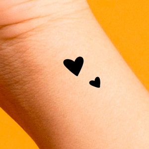 2 Hearts Temporary Tattoo