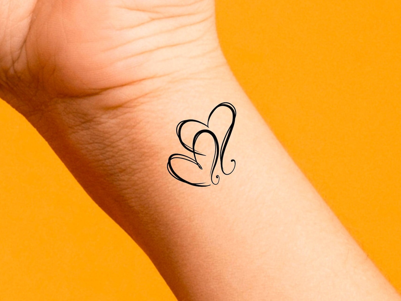 Hearts Temporary Tattoo Etsy