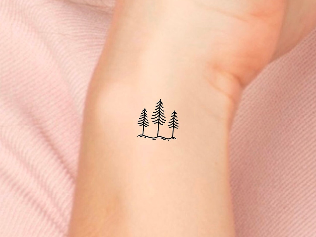 Minimalist Tiny Trees Temporary Tattoo Etsy