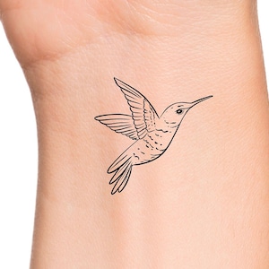 Hummingbird Temporary Tattoo / small bird tattoos
