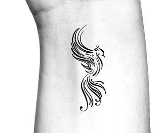 Phoenix Temporary Tattoo / black Phoenix