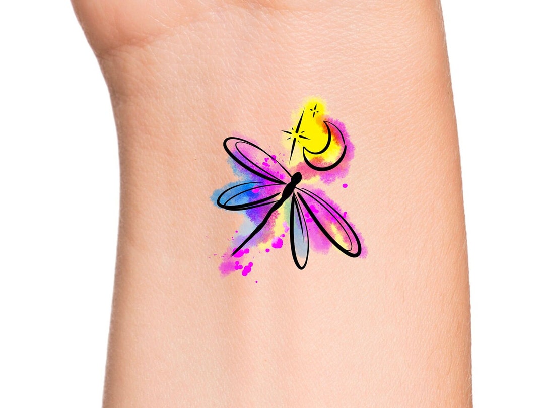 Watercolor dragonfly tattoo nature