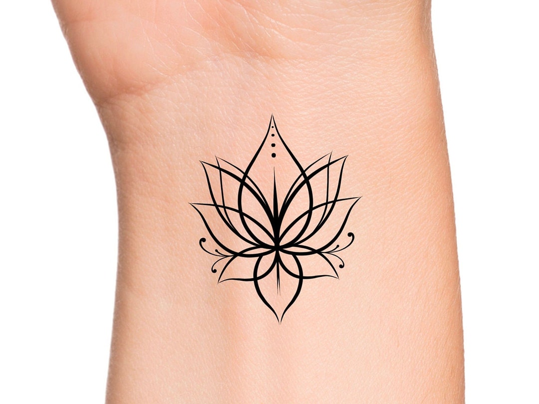 Lotus Wrist Temporary Tattoo - Etsy