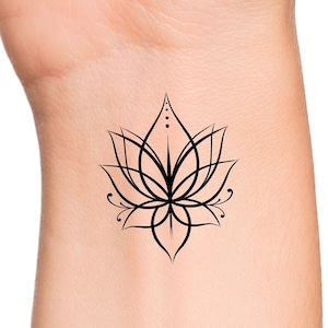 Lotus Wrist Temporary Tattoo