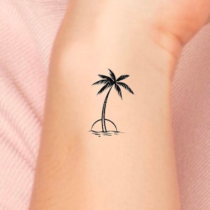 Palm Tree Sunset Temporary Tattoo