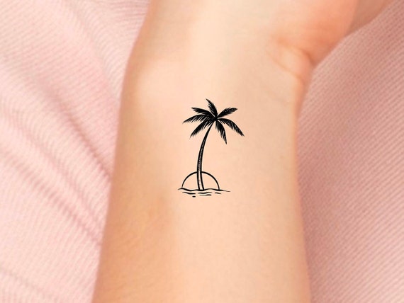Palm Tree With Sunset Tattoo 2  Beach tattoo Palm tattoos Sunset tattoos