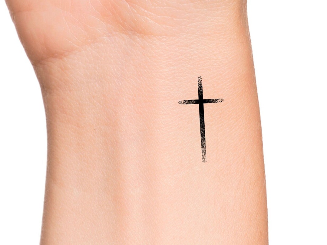 Small Cross Temporary Tattoo Etsy