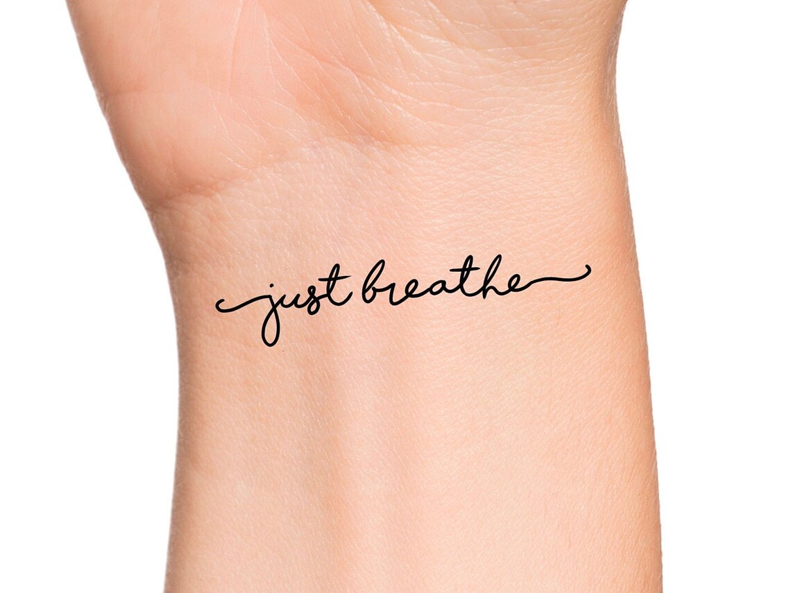 Just Breathe Temporary Tattoo / Breathe Tattoo Etsy