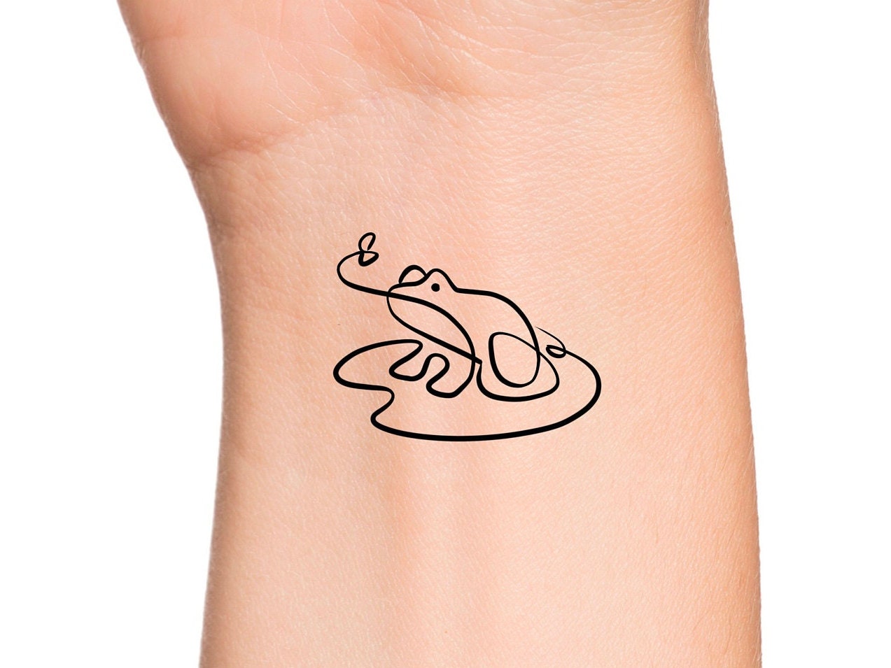 Frog Lily Pad Fly Tatuaje Temporal Etsy Mexico