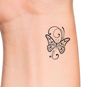 Butterfly Swirls Temporary Tattoo