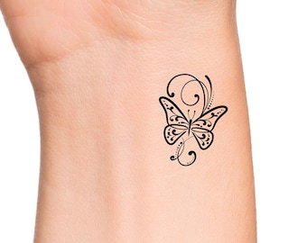 Butterfly Swirls Temporary Tattoo