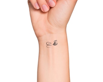 Bee Heart Temporary Tattoo