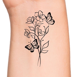 Butterfly Floral Temporary Tattoo