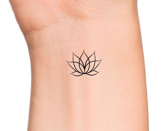 Small Lotus Temporary Tattoo