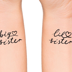 Big Sister Little Sister Temporary Tattoo / matching tattoo / bff tattoo / best friend tattoo