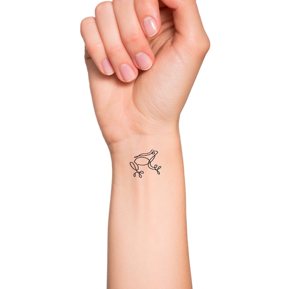 Frog Line Temporary Tattoo - Etsy