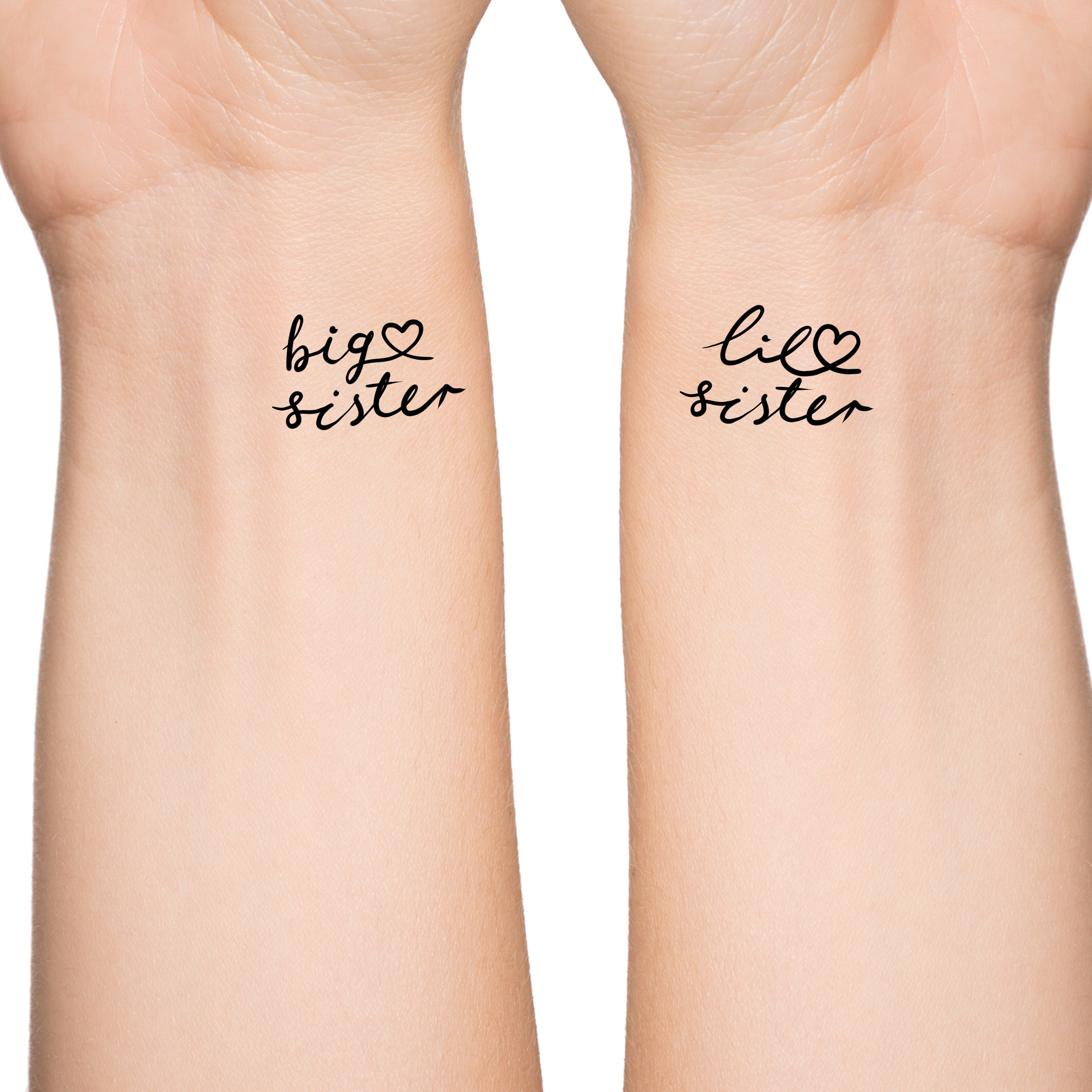 Big Sister Little Sister Temporary Tattoo / matching tattoo / bff tattoo /  best friend tattoo - Etsy België, image size:3000x3000
