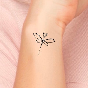 Dragonfly Heart Temporary Tattoo