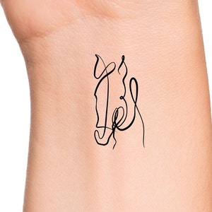 Horse Head Temporary Tattoo