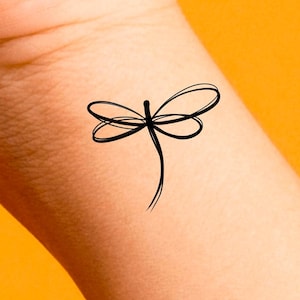 Dragonfly Line Temporary Tattoo