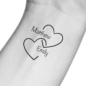 Custom Names Temporary Tattoo / custom name hearts tattoo