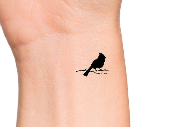 Northern cardinal tattoo on a tiny twig  Tattoogridnet