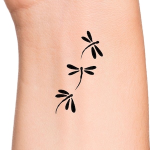 3 Dragonfly’s Flying Temporary Tattoo