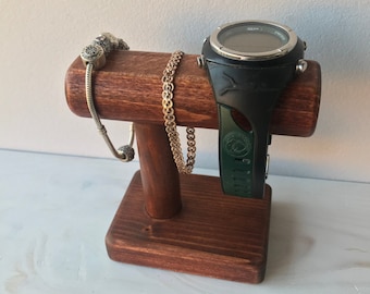 Watch display stand, Bracelet stand Watch organizer Solid wood watch holder Handmade jewelry display Craft show display