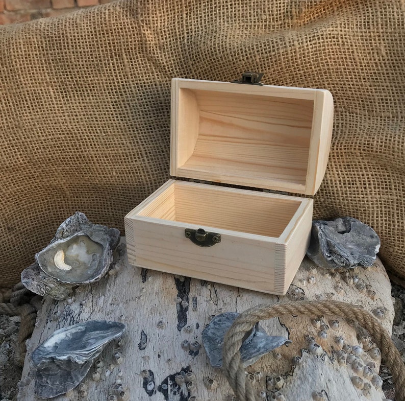 Small wooden treasure chest, Mini pirate chest Wooden trunk Small wooden box Jewelry chest Toy chest Decorative wood box Wooden stash box image 10