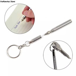 Portable Telescoping Tool Pen Metal Key Ring Creative Stainless Steel Keychain Ergonomic Ball School Office SuppliesPoint