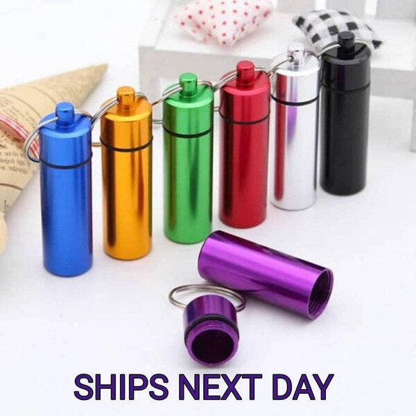 Waterproof Aluminium Mini Pill Medicine Box Case Holder Container Capsule Bottle