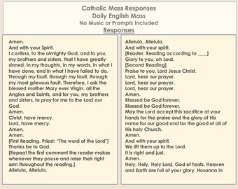 Mass Prayer and Responses Pocket Card Trifold Card - Etsy