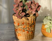 Hermosa Handwoven Basket, Indoor Planter, Boho Home Decor, Basket Planter, Seagrass, Wicker and Abaca