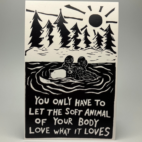 4 x 6" Print - Mary Oliver bear