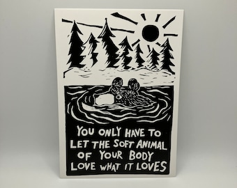 Mary Oliver bear - 5x7” matte print
