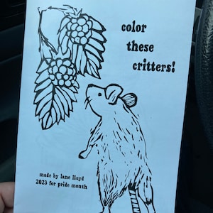 Discounted - misprint! -  Critters coloring book zine (lgbt content) (read description!)