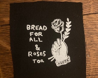 4” canvas patch - bread & roses