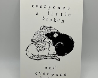 4x6 print - Everyone belongs rats - Crowded Table by the Highwomen