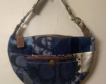 coach denim patchwork purse