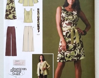 Simplicity 2938, Size 10-18 Misses'/Women's Dress or Top, Pants, Jacket, and tie Belt Sewing Pattern / UNCUT Factory Folded