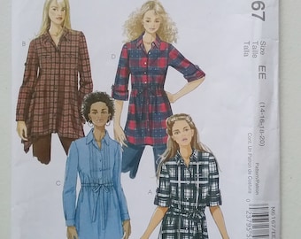 McCall's 6167 Sewing Pattern, Misses' Tunic and Sash, Size 14-20, UNCUT