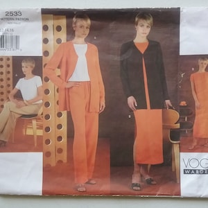 Vogue 2533, Size 12-16 Misses' Petite Jacket, Top, Dress and Pants Sewing Pattern/Folded and Uncut