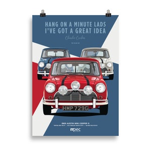 The Italian Job Illustration Portrait Poster 50cm x 70cm