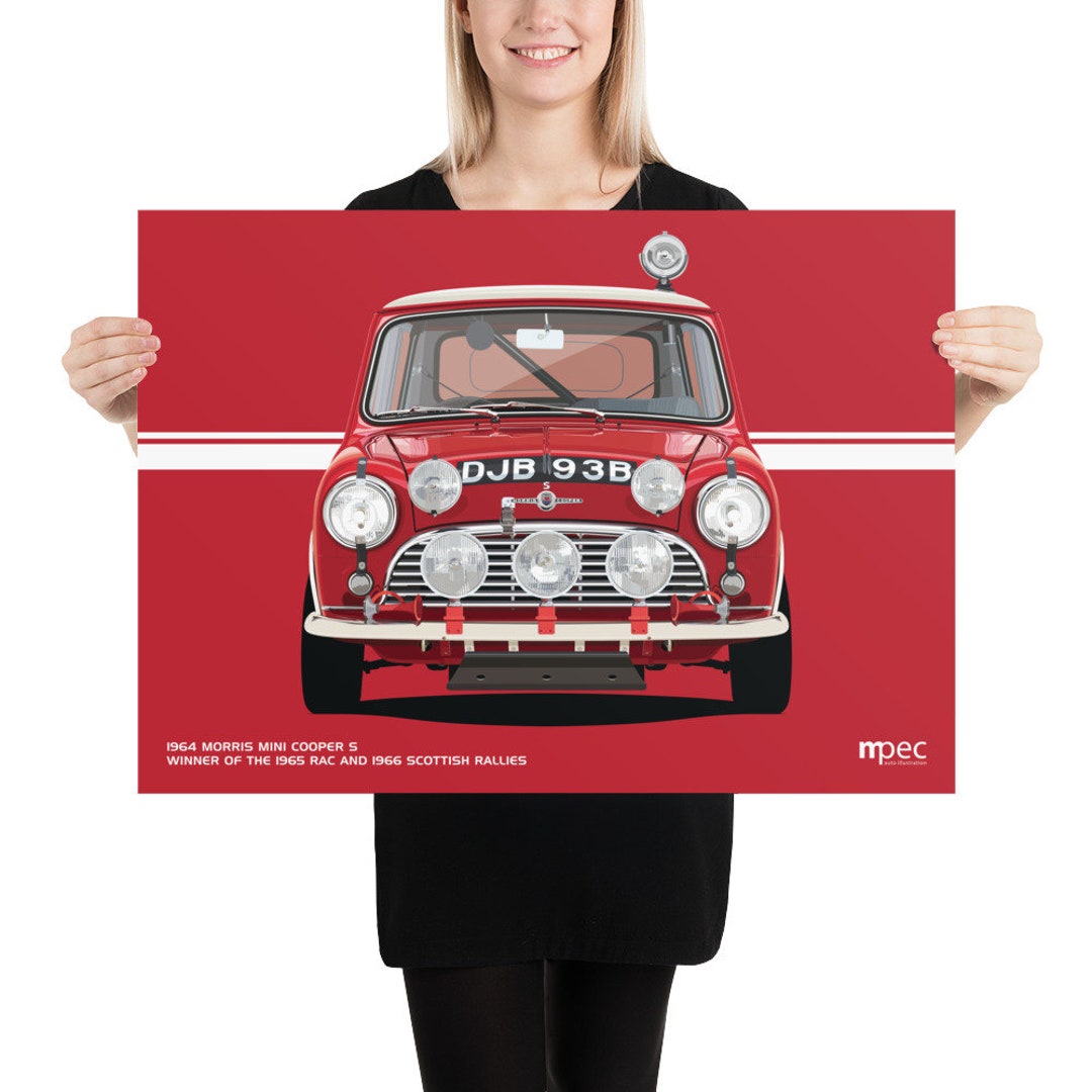 Ac Rally Poster Morris Mini Cooper S Illustration: 1965 RAC Rally Winner Poster (50cm X ...